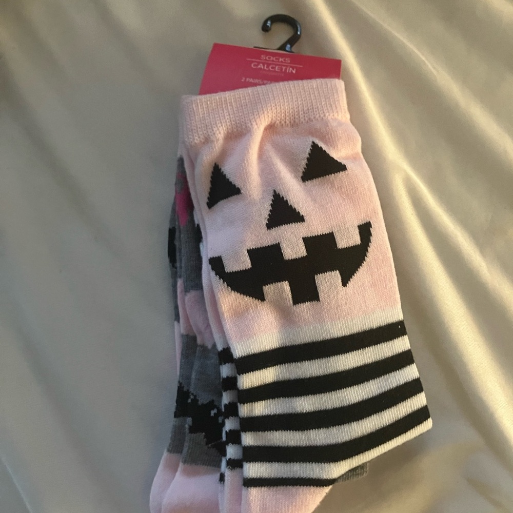 2pk Jack O’ lantern Socks